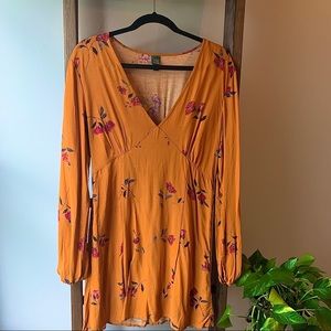 Wilf Fable Long Sleeve Dress Floral Pink & Mustard